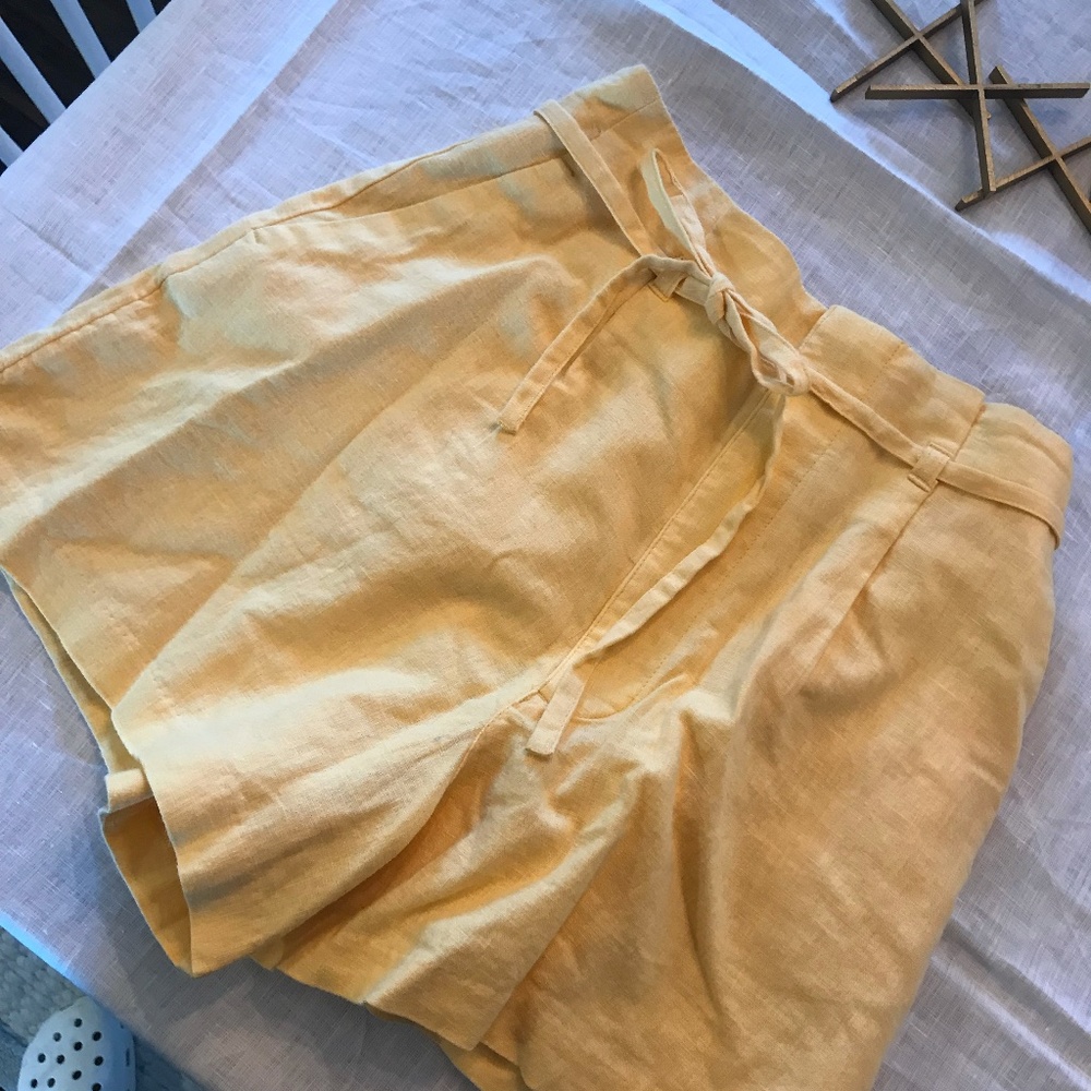 Yellow high waisted shorts